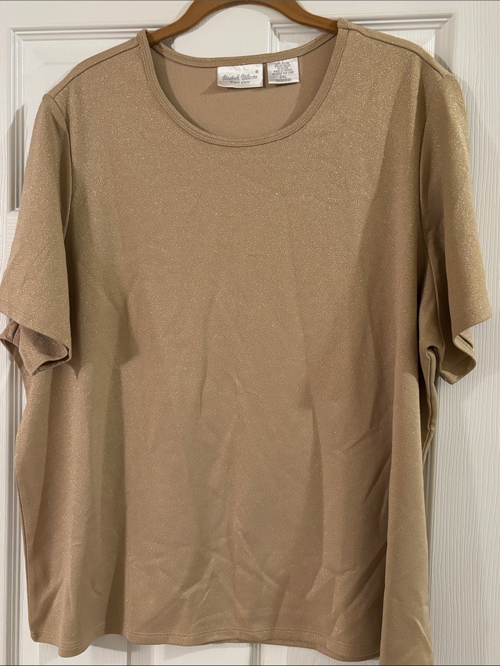 Sparkle Crewneck Tee - Gold Elizabeth Williams